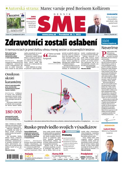 E-magazín SME 10-1-2022 - Petit Press, a.s. 
