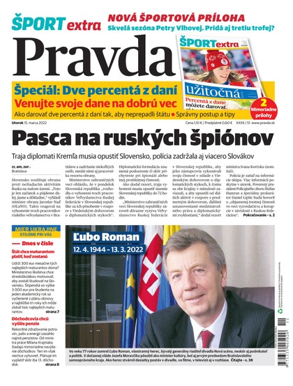 E-magazín Denník Pravda 15. 3. 2022 - OUR MEDIA SR a. s.