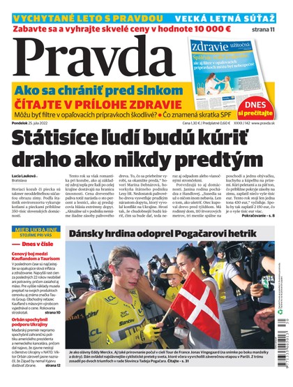 E-magazín Denník Pravda 25. 7. 2022 - OUR MEDIA SR a. s.