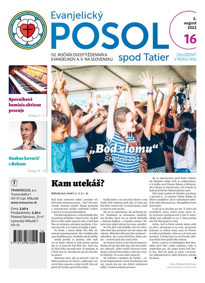 E-magazín Evanjelický POSOL spod Tatier 16/2022 - TRANOSCIUS a.s.