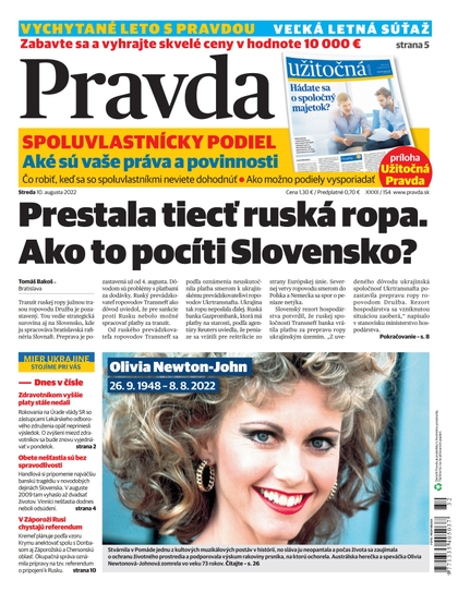 E-magazín Denník Pravda 10. 08. 2022 - OUR MEDIA SR a. s.