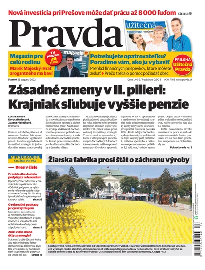 E-magazín Denník Pravda 25. 8. 2022 - OUR MEDIA SR a. s.