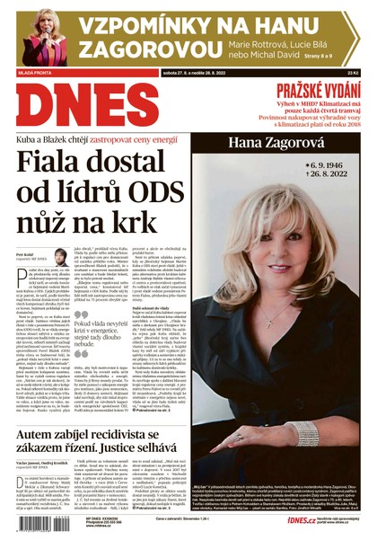 E-magazín MF DNES - 27.8.2022 - MAFRA, a.s.