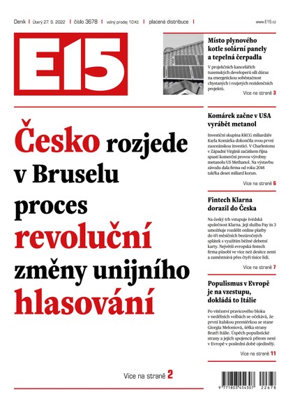 E-magazín E15 - 27.9.2022 - CZECH NEWS CENTER a. s.