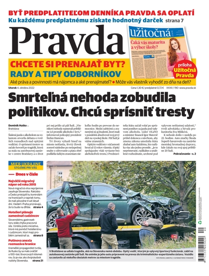 E-magazín Denník Pravda 4. 10. 2022 - OUR MEDIA SR a. s.
