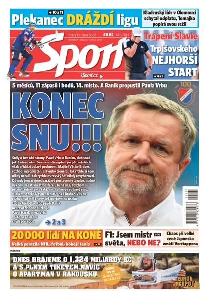 E-magazín Sport - 11.10.2022 - CZECH NEWS CENTER a. s.