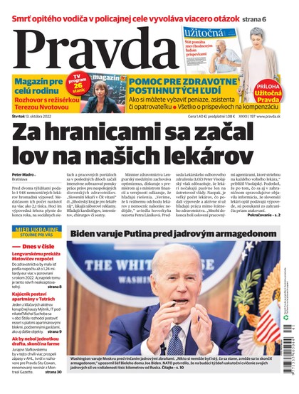 E-magazín Denník Pravda 13. 10. 2022 - OUR MEDIA SR a. s.