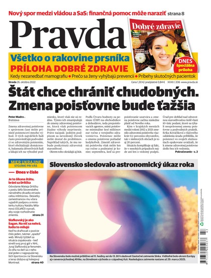 E-magazín Denník Pravda 26. 10. 2022 - OUR MEDIA SR a. s.