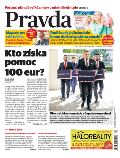 E-magazín Denník Pravda 27. 10. 2022 - OUR MEDIA SR a. s.