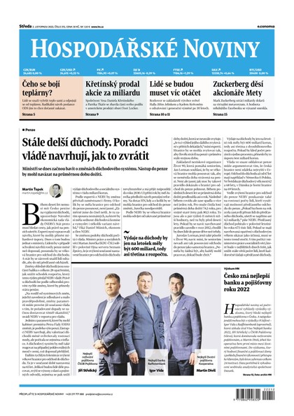 E-magazín HN 212 - 02.11.2022  - Economia, a.s.