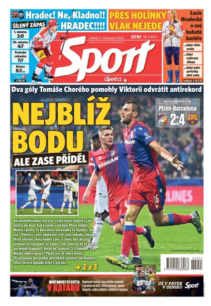 E-magazín Sport - 2.11.2022 - CZECH NEWS CENTER a. s.