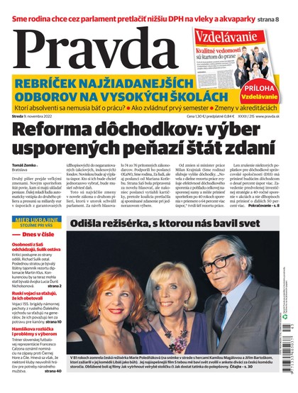 E-magazín Denník Pravda 9. 11. 2022 - OUR MEDIA SR a. s.