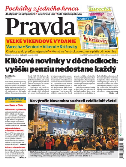 E-magazín Denník Pravda 18. 11. 2022 - OUR MEDIA SR a. s.