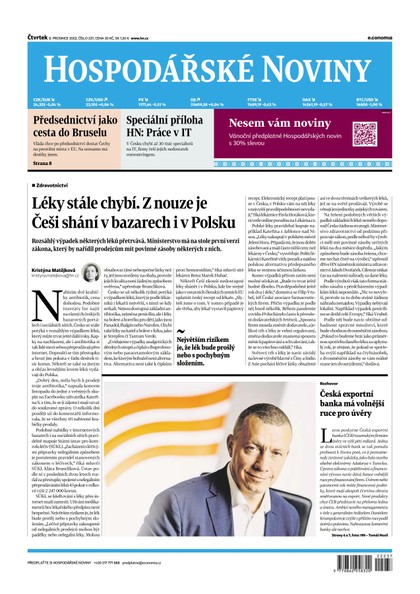 E-magazín HN 237 - 08.12.2022  - Economia, a.s.