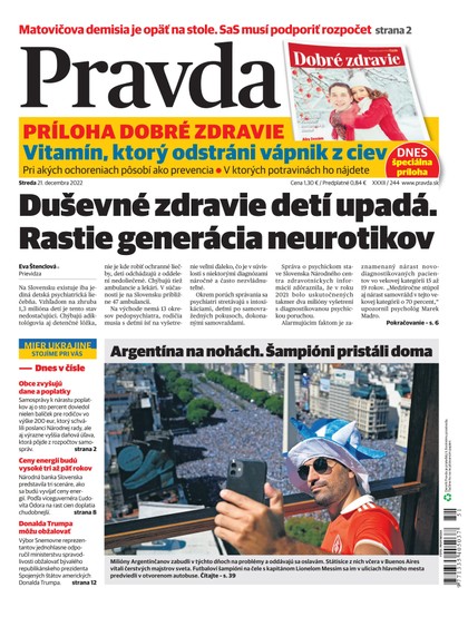 E-magazín Denník Pravda 21. 12. 2022 - OUR MEDIA SR a. s.
