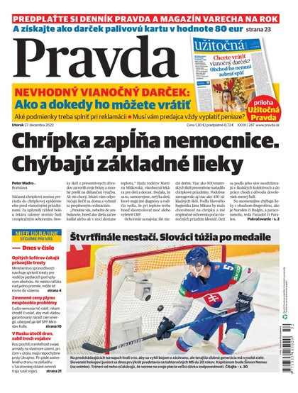 E-magazín Denník Pravda 27. 12. 2022 - OUR MEDIA SR a. s.