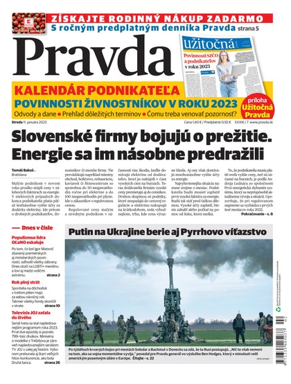 E-magazín Denník Pravda 11. 1. 2023 - OUR MEDIA SR a. s.
