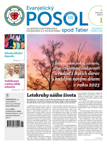 E-magazín Evanjelický posol spod Tatier  01-2023 - TRANOSCIUS a.s.