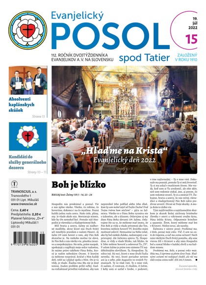 E-magazín Evanjelický posol spod Tatier 15-2022 - TRANOSCIUS a.s.