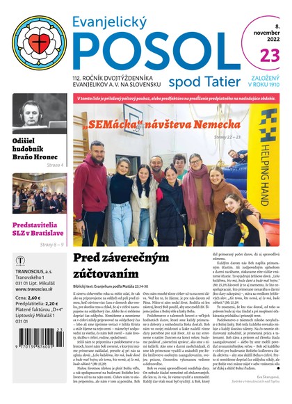 E-magazín Evanjelický posol spod Tatier 23-2022 - TRANOSCIUS a.s.