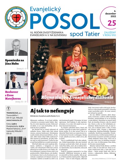 E-magazín Evanjelický posol spod Tatier 25-2022 - TRANOSCIUS a.s.
