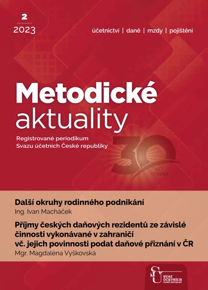 E-magazín Metodické aktuality Svazu účetních č. 2/2023 - Svaz účetních České republiky, z. s.