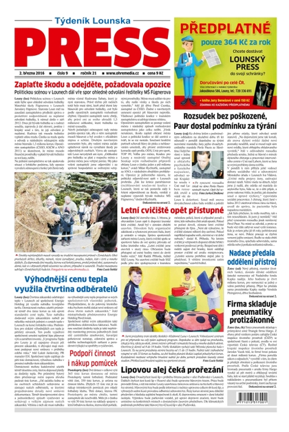 E-magazín Lounský press 9/2016 - Ohře Media