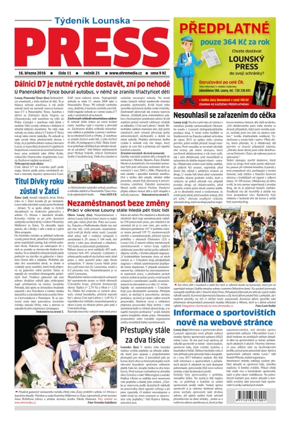 E-magazín Lounský press 11/2016 - Ohře Media
