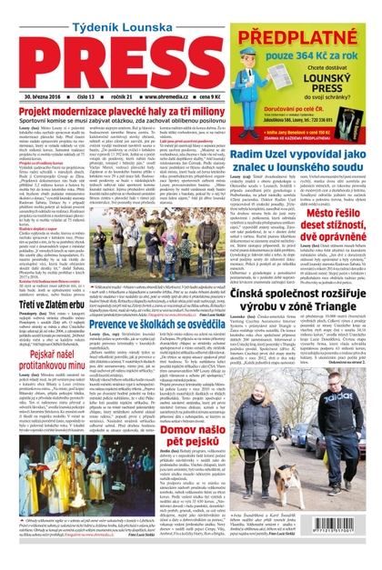 E-magazín Lounský press 13/2016 - Ohře Media