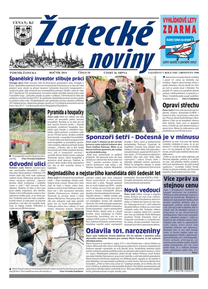 E-magazín Žatecké noviny 34/2014 - Ohře Media