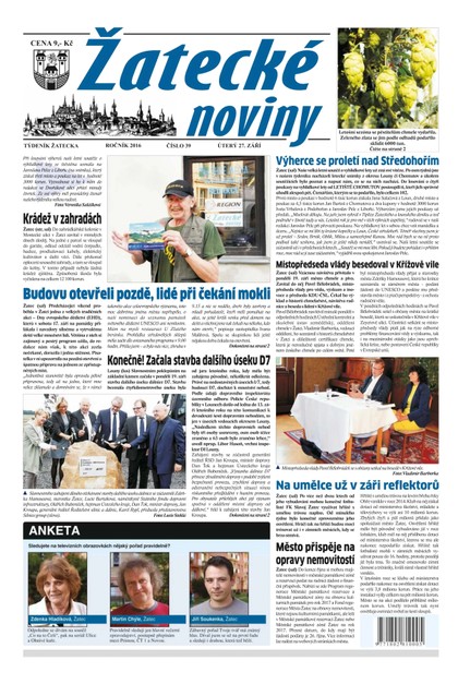 E-magazín Žatecké noviny 39/2016 - Ohře Media