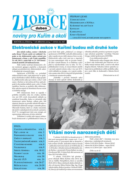 E-magazín Zlobice – noviny pro Kuřim a okolí  Zlobice - noviny pro Kuřim a okolí 4/2014 - Noviny Zlobice