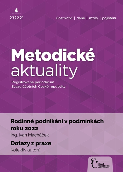 E-magazín Metodické aktuality Svazu účetních 4/2022 - Svaz účetních České republiky, z. s.