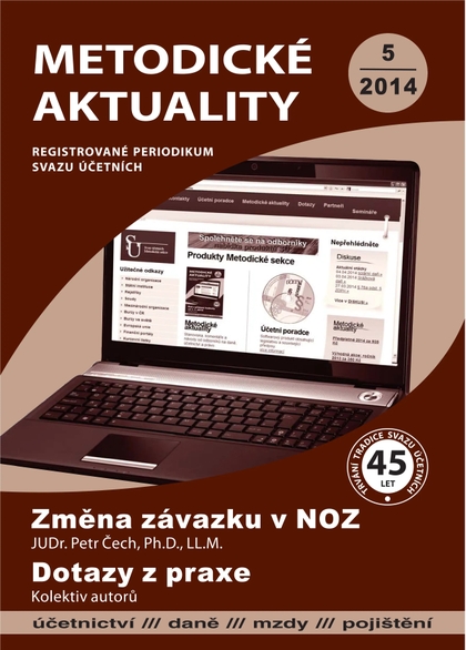E-magazín Metodické aktuality Svazu účetních 5/2014 - Svaz účetních České republiky, z. s.