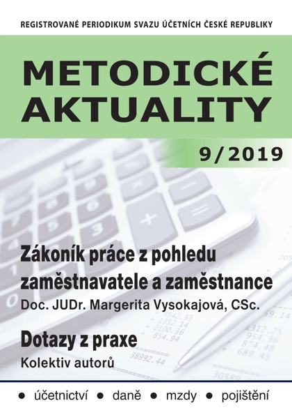 E-magazín Metodické aktuality Svazu účetních 9/2019 - Svaz účetních České republiky, z. s.