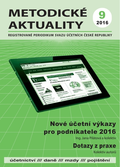 E-magazín Metodické aktuality Svazu účetních 9/2016 - Svaz účetních České republiky, z. s.