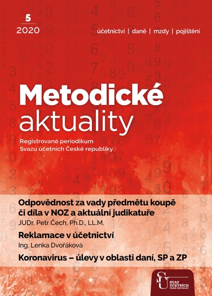 E-magazín Metodické aktuality Svazu účetních 5/2020 - Svaz účetních České republiky, z. s.