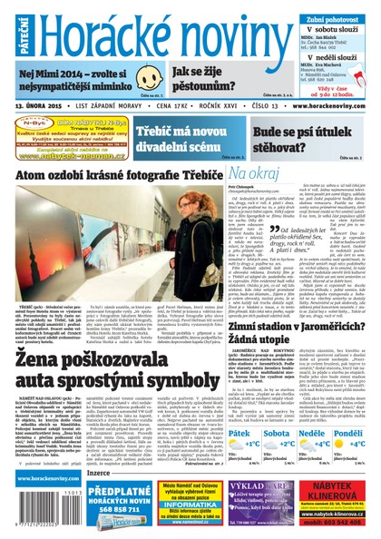 E-magazín Horácké Noviny pátek 13.2.2015 č. 13 - Horácké noviny