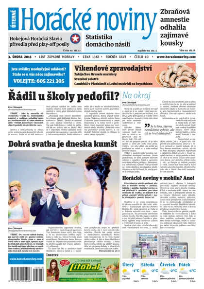 E-magazín Horácké Noviny úterý 3.2.2015 č. 10 - Horácké noviny