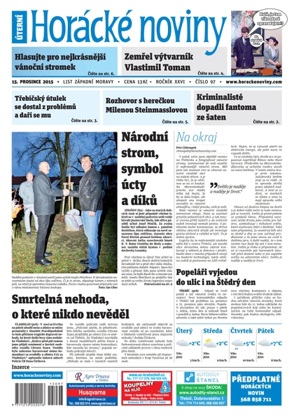 E-magazín Horácké Noviny Úterý 15.12.2015 č. 97 - Horácké noviny