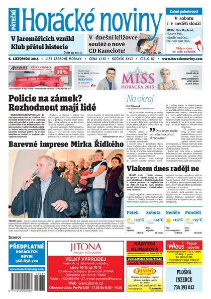 E-magazín Horácké Noviny Pátek 6.11.2015 č. 87 - Horácké noviny