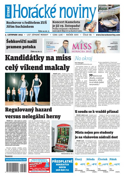 E-magazín Horácké Noviny Úterý 3.11.2015 č. 86 - Horácké noviny