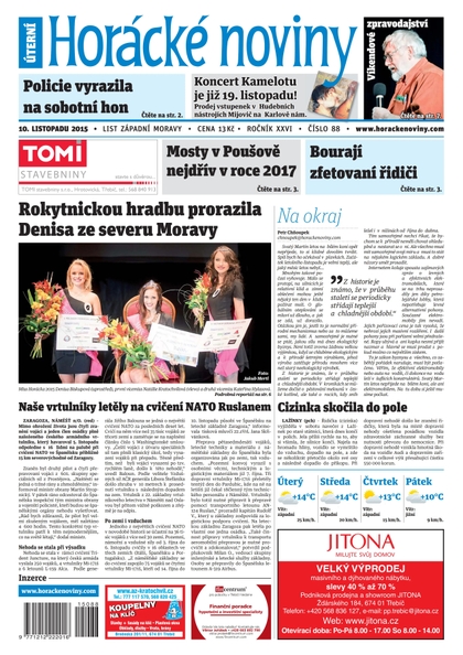 E-magazín Horácké Noviny Úterý 9.11.2015 č. 88 - Horácké noviny