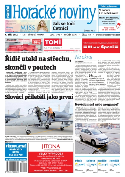 E-magazín Horácké Noviny Pátek 4.9.2015 č. 69 - Horácké noviny
