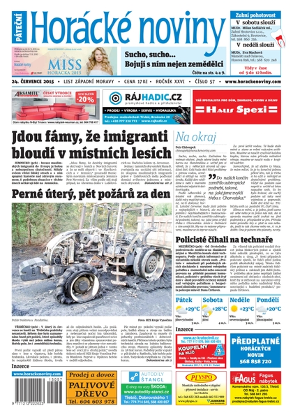 E-magazín Horácké Noviny Pátek 24.7.2015 č. 57 - Horácké noviny