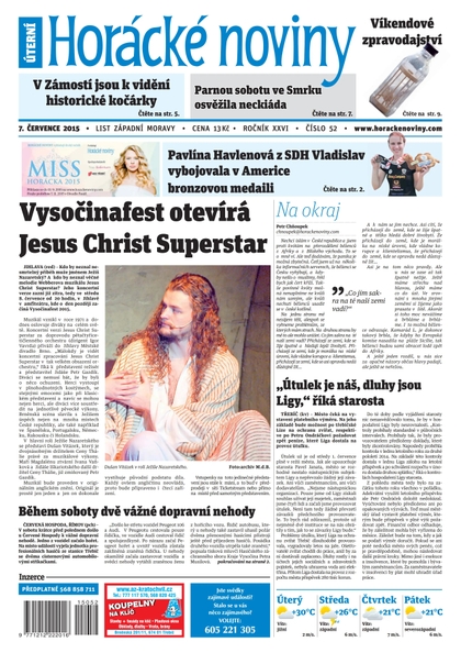 E-magazín Horácké Noviny Úterý 7.7.2015 č. 52 - Horácké noviny