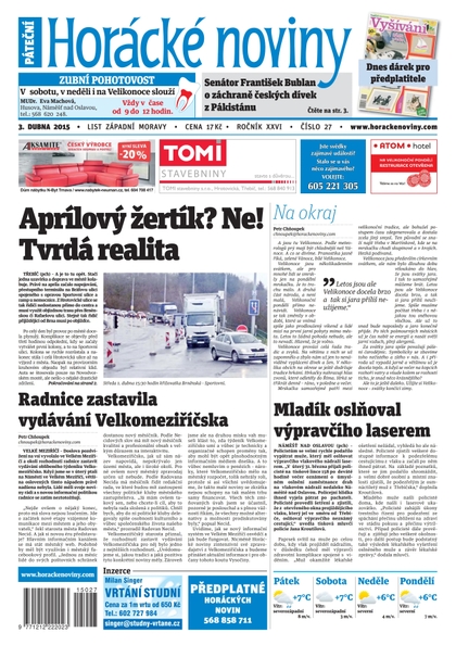 E-magazín Horácké Noviny pátek 3. 4. 2015 č. 27 - Horácké noviny