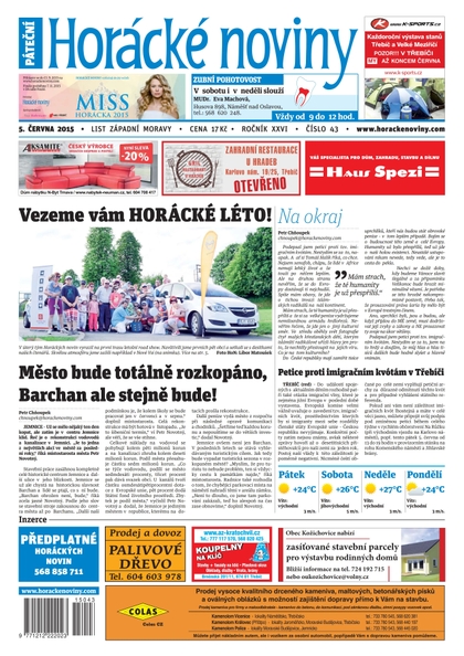 E-magazín Horácké Noviny pátek 5.6.2015 č.43 - Horácké noviny