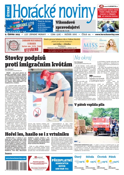 E-magazín Horácké Noviny úterý 9.6.2015 č.44 - Horácké noviny