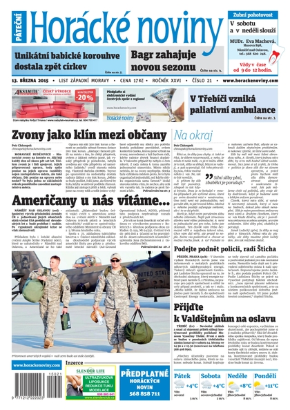 E-magazín Horácké Noviny pátek 13.3.2015 č. 21 - Horácké noviny